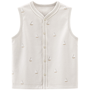 
Baby vest spring and autumn infants and young children outer wear cardigan coat boys and girls pure cotton tops vests waistcoat