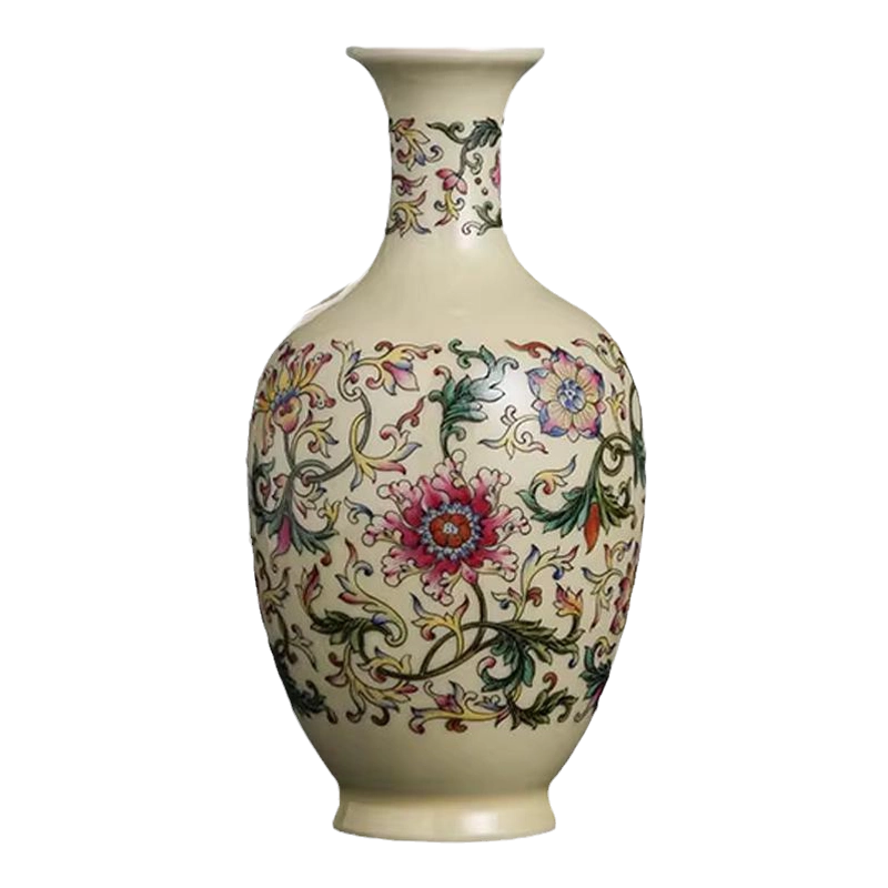 景德镇名瓷　花瓶　飾壺 景德镇官方陶瓷花瓶新中式摆件书房玄关电视柜茶几家居装饰瓷器