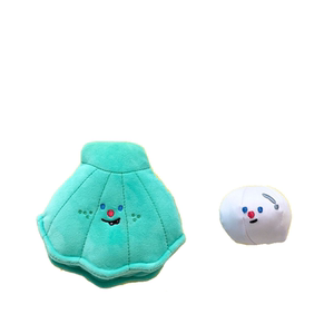 
Korean INS pet dog and cat toys shell and pearl toys can hide food and smell plush BB barking paper