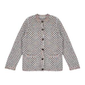 
CHU Chuniu [Manweaving] Tencel wool floral yarn long-sleeved sweater 2026 spring new women's cardigan jacket