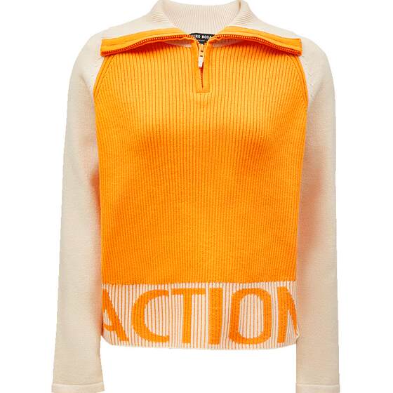 
Vero Moda Outlet Sweater for Women in Autumn and Winter Clearance Contrast Color Letter Pattern Led Zipper Sweater Versatile