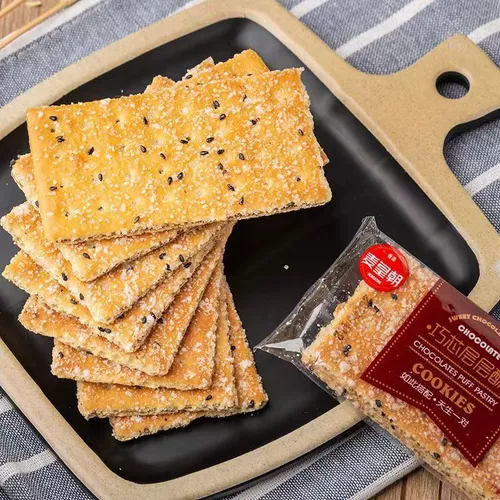 Черное кунжутное хрустящее печенье Тонкое старое старое -все коробки всей коробки 80 -х годов, ностальгические закуски, массовый завтрак Классический здоровье детства