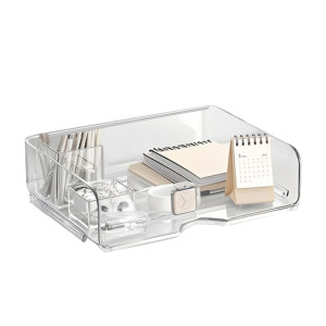 
Acrylic desk storage rack file storage box office supplies file rack desktop bookshelf multi-layer file frame folder A4 paper file installation rack metal book stand