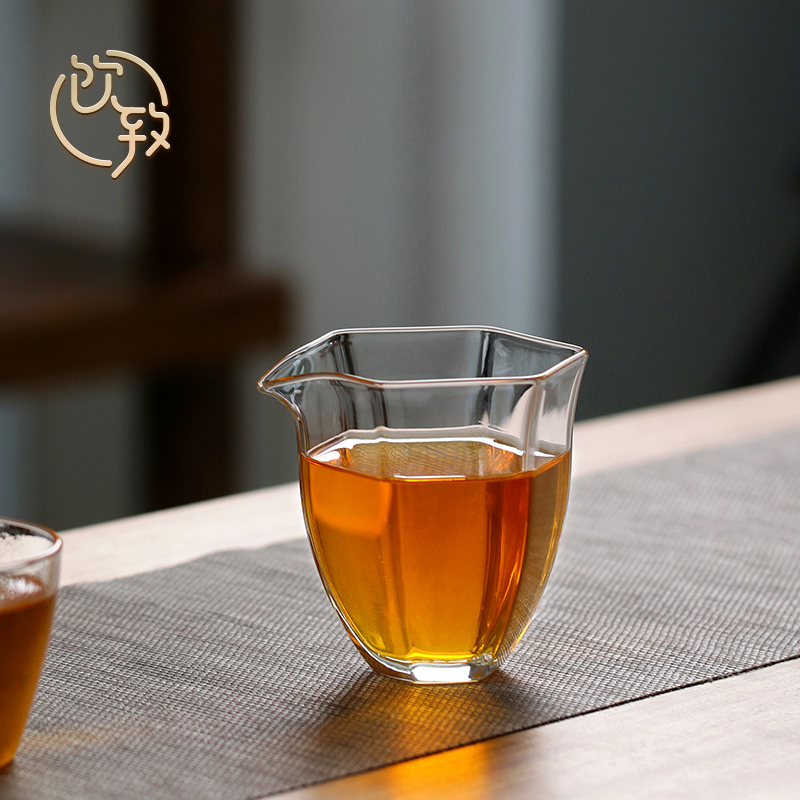 饮致玻璃六角公道杯高档茶具茶海透明网红泡茶公杯日式分茶器加厚