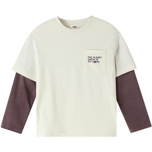 
[Same style in shopping malls] Annai children's clothing boys' round neck long-sleeved T-shirt 2026 spring new style stretch AB611023