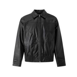 
MRCYC handsome short lapel leather jacket for men in autumn loose casual retro jacket Korean style commuting style