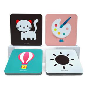 Bain Shi Black and White Card Baby Early Early Teaching Card Baby Visual Stimulation Flash Card Color 0 to 3 months Pursue toys