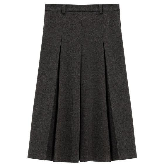 
Tumando gray woolen pleated skirt women's thickened winter skirt autumn and winter woolen skirt interview long skirt skirt