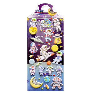 
Children's luminous sticker cartoon space astronaut spaceship three-dimensional 3d bubble sticker boy girl paste art