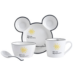 Mickey ceramic children's cartoon rice plate and tableware set