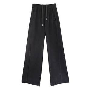 
Drawstring wide-leg sweatpants for women with velvet and thickened 2025 new winter style loose casual straight-leg leggings two-wear sweatpants