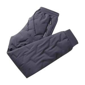 Warm pants for men's winter lamb velvet plus velvet thickened men's outfit windproof and cold-proof straight down cotton pants
