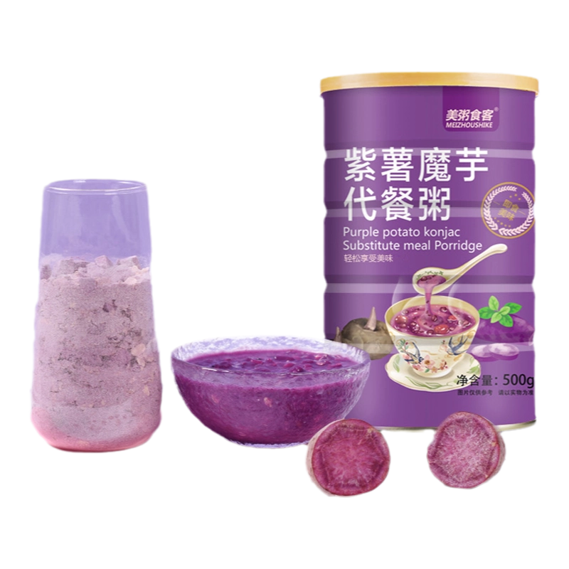 Amazon.co.jp: 美粥食客紫薯魔芋代餐粥【500g/缶】紫薯粥五谷粉