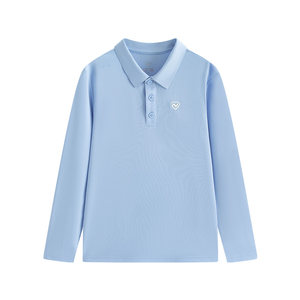 
Nuoshilan children's long-sleeved polo shirt spring new style boy quick-drying T-shirt mid-sized children casual and comfortable base top