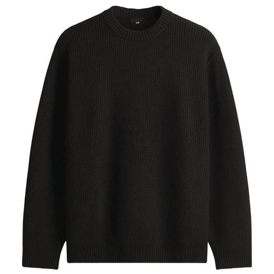 
HM men's and women's sweaters 25 autumn and winter loose inner layering shirts couple sweaters round neck pullover 1300943
