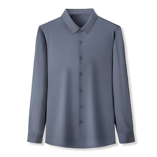 Chemise D'Affaires Homme Grande Taille - Infroissable - Col Montant - Manches Longues - Coton/Lin - 6