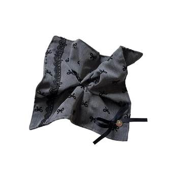 Gray Grey -style cube bow hair circle
