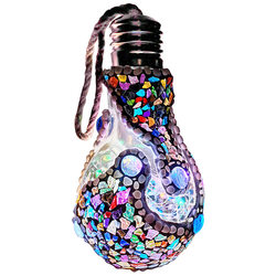 Mosaic DIY light bulb candlestick glass material bag
