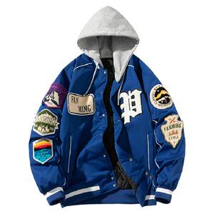 
mYes Makino Mori red jacket men and women couples year of zodiac baseball uniform embroidery trendy casual thickened cotton jacket