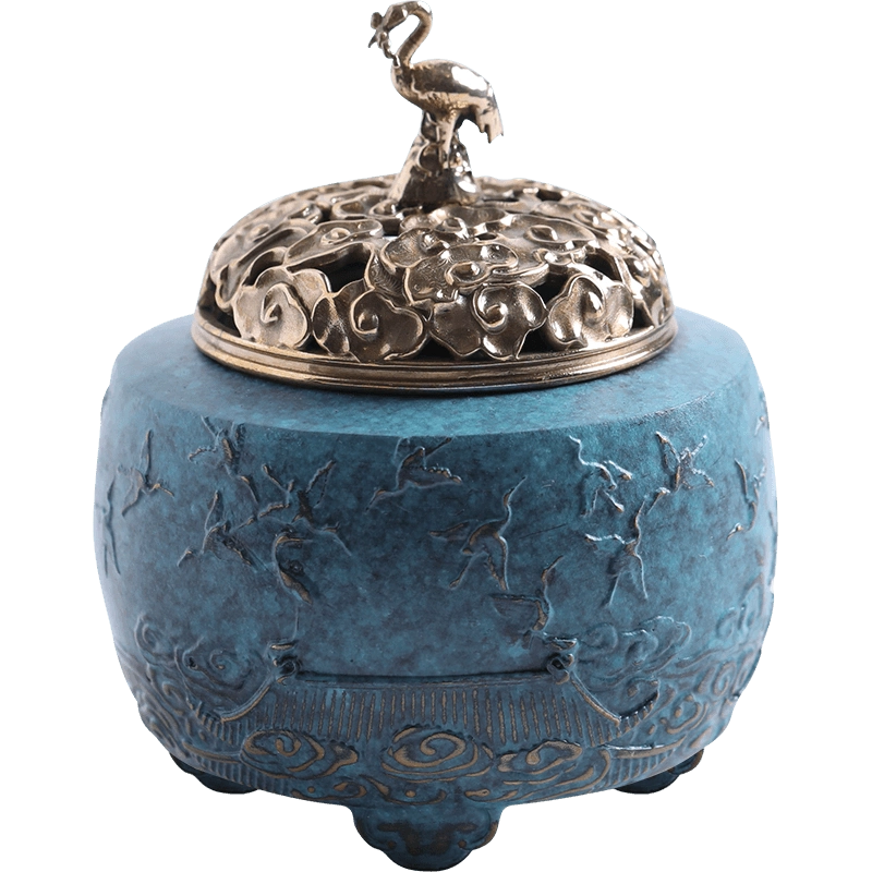 中国古美術品・珍品純銅製・高浮彫鎏金繍球香炉香囊・透彫・熏香炉・檀木箱付・香道具 中国古美術品・珍品純銅製・高浮彫鎏金繍球香炉香囊・透彫・