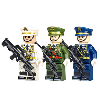 Boy assembled military series building blocks and figure weapons