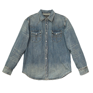 
Uncle Te's retro washing slim western denim red ears old shirt RRL replica men's long-sleeved spring and autumn top