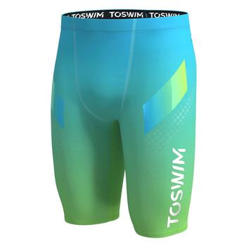 TOSWIM swimming trunks men's professional racing five-point men's swimming equipment men's full set of swimming trunks swimming caps swimming goggles three-piece set