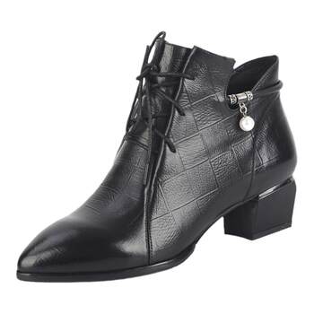 Belli Difen embossed leather thick heel women's shoes and boots