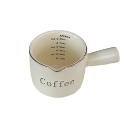 Mooney Ins Cream Coffee Small Milk Cup With Scale Ceramic Coffee Measuring Cup Extraction Cup With Handle Milk Jug Milk Tank