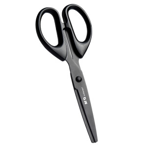 
Morning light black-edged scissors for office, good-looking, household, sharp, office, wear-resistant stainless steel scissors, children's paper-cutting art, large student-specific hand-made scissors, upgraded, lengthened, multi-functional trumpet