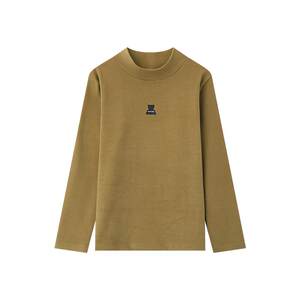 Duoduojia Boys Developer Base Shirt 2025 Spring and Autumn New Children's Plush Half High Neck Long Sleeve T-shirt