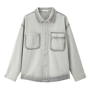 
Designer Giordano men's pure cotton spray-color asymmetric pocket lapel denim jacket jacket 18075807