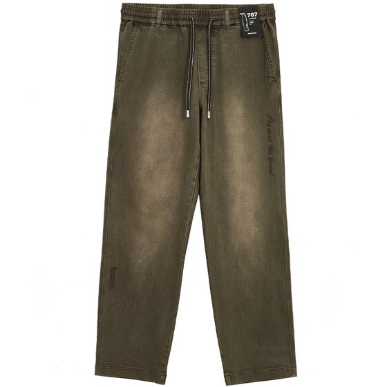 
Jack Jones Men's Casual Pants Spring and Autumn Trend Versatile Fashion Letter Embroidered Velvet Lined Drawstring Loose Pants