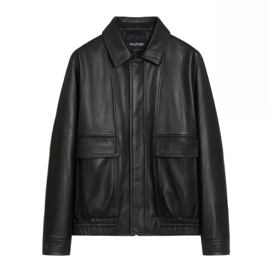 Neutral retro [Men and Women's Pass] Jisoo Great Couples New Zealand imported sheepskin leather leather jacket
