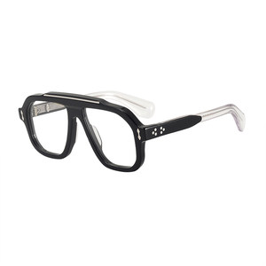 
Jiandan European and American retro large-frame plate anti-blue light glasses for men and women trendy black double-beam glasses frame big face goggles