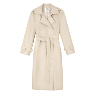 PAPERLLL retro Hong Kong style Maillard leather windbreaker coat long brown leather jacket women 2025 new
