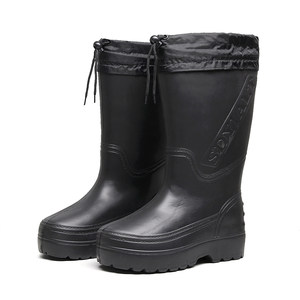 
Winter velvet rain boots for men, waterproof anti-slip rubber shoes for takeaway riders, fishing special water shoes, warm cotton rain boots