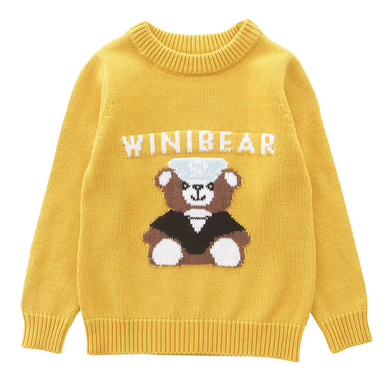 
Boys' cotton sweater children's pullover tops Spring and autumn clothing new bear sweater baby boy bottom sweater