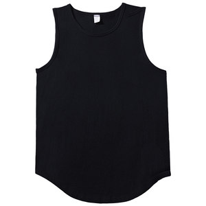 American 240g heavy pure cotton sleeveless T-shirt solid color base shirt loose trendy vest sports fitness vest men
