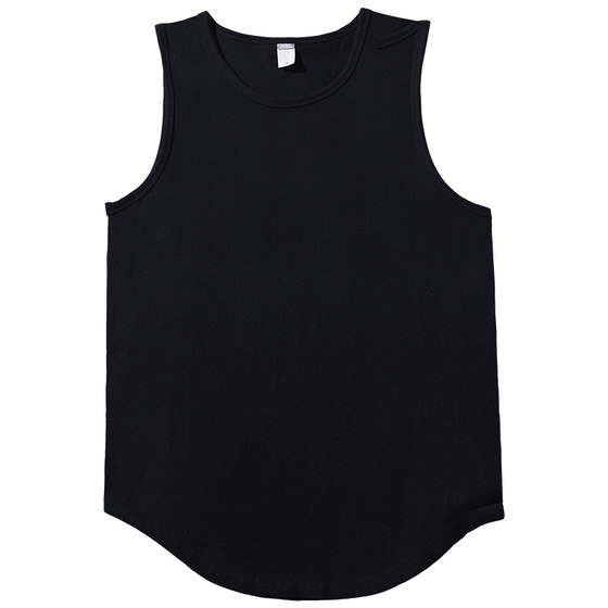 American 240g heavy pure cotton sleeveless T-shirt solid color base shirt loose trendy vest sports fitness vest men
