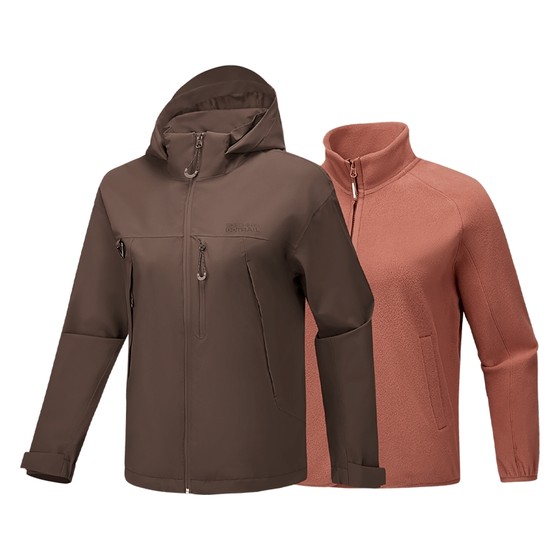 
Skechers 2025 autumn and winter new women's three-in-one fleece jacket waterproof urban outdoor casual sports jacket