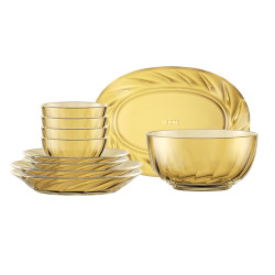 Corning Crystal Series tableware set rice bowl, butterfly plate, high-looking housewarming gift bowl and plate combination set for home use
