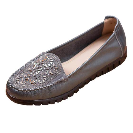 Beef tendon soft bottom mother shoes leather single shoes, non -slip comfort, medium -aged shoes casual middle -aged soft bottom shoes breathable