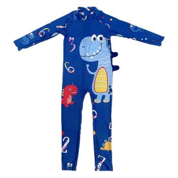 Children's conjoined swimsuit long -sleeved sunscreen warm diving suit
