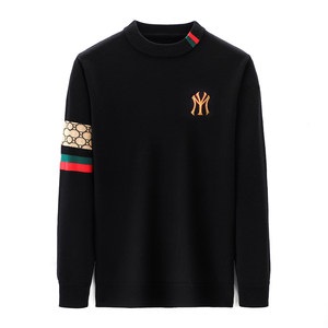 
High-end Italian long-sleeved turtleneck cardigan for men in autumn and winter, warm and trendy embroidered inner base layer sweater