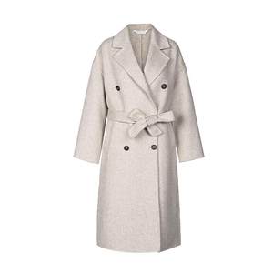 
sdeer San Dio winter suit collar waist double-breasted silhouette woolen long wool coat S21481841