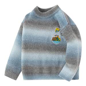 
Balabala boys' sweater gradient striped sweater autumn and winter inner wear trendy thickened soft waxy warm and skin-friendly style