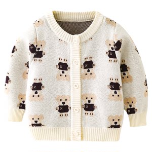 
European pregnant baby knitted cardigan 2025 new spring and autumn boys and girls warm cotton sweater baby children's jacket