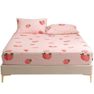 Love pure cotton bed cover 100 full cotton bed cover sheet single piece mattress protective cover anti-slip bed cover cover full package
