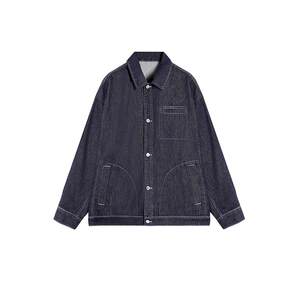 USHI cool contrasting color bright line silhouette casual fashion cow jacket men's clothing